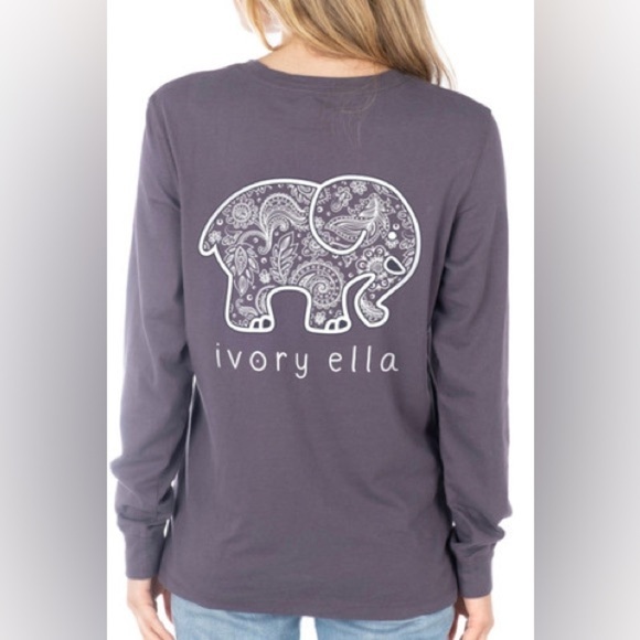 Ivory Ella sweet paisley long sleeve t-shirt purple size XS - Picture 1 of 8